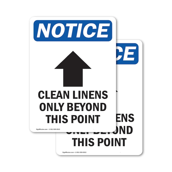 Signmission Clean Linens Only Sign With Symbol, 10 in W x Rectangle, Vinyl Decal OS-2PACK-NS-D-1014-V-10616 - main